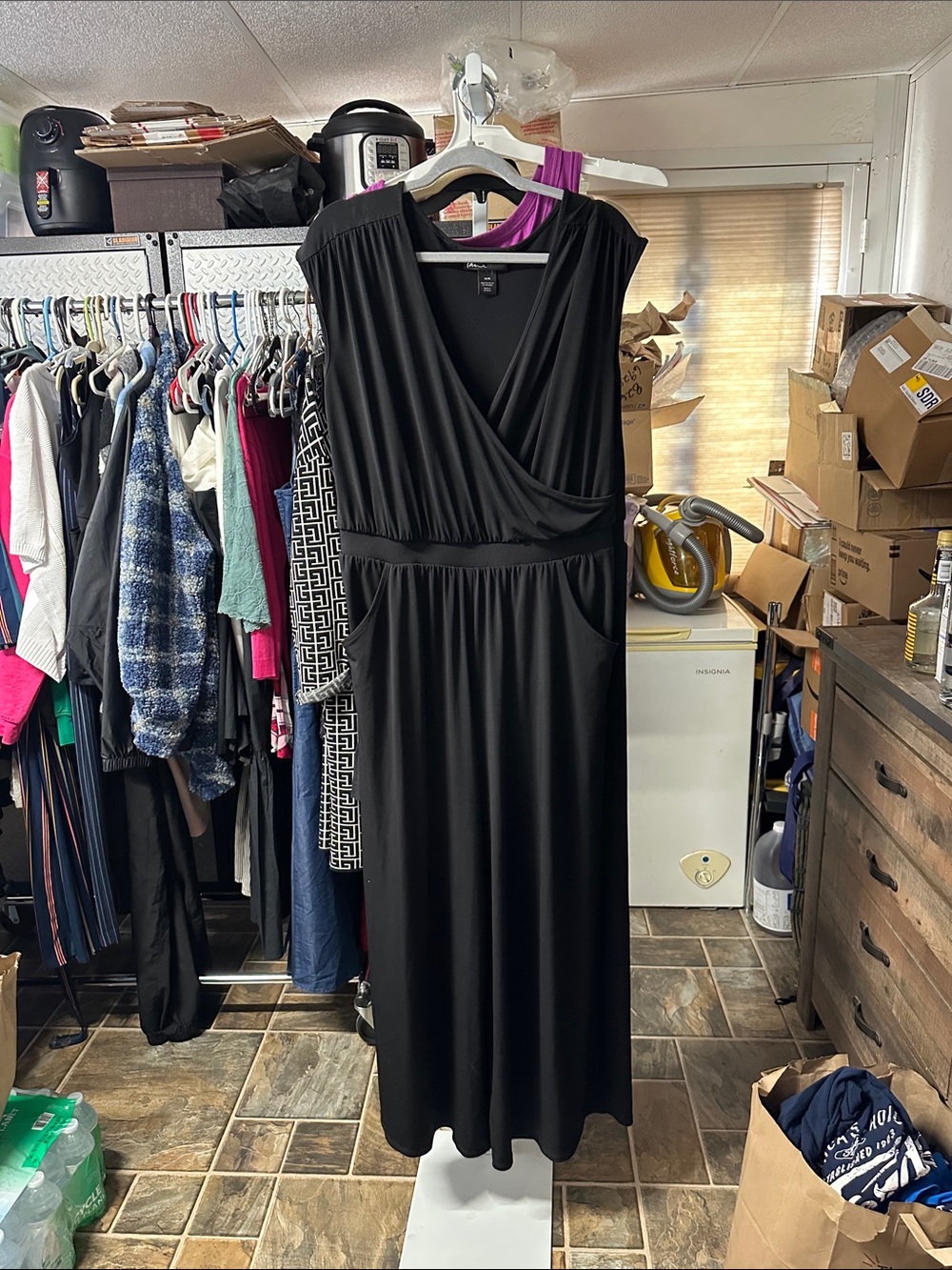 Lane Bryant Black Sleeveless Maxi Jumpsuit Elegant Everyday 14/16